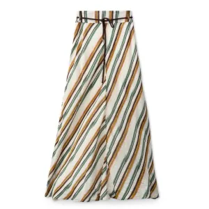 A-Line Stripe Skirt -Neutral