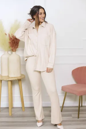 Cute Comfy Casual Ribbed Knit Flare Leggings