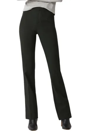 Ecru Designs Mid Waist Zip & Button Closure Solid Stretch Crepe Pant