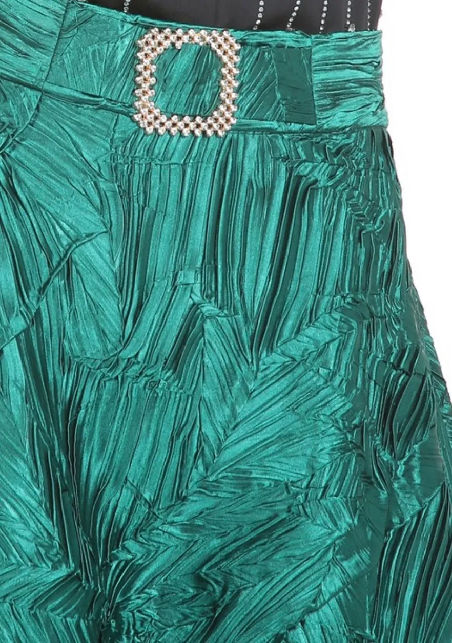 Exquisite Green Midi Skirt