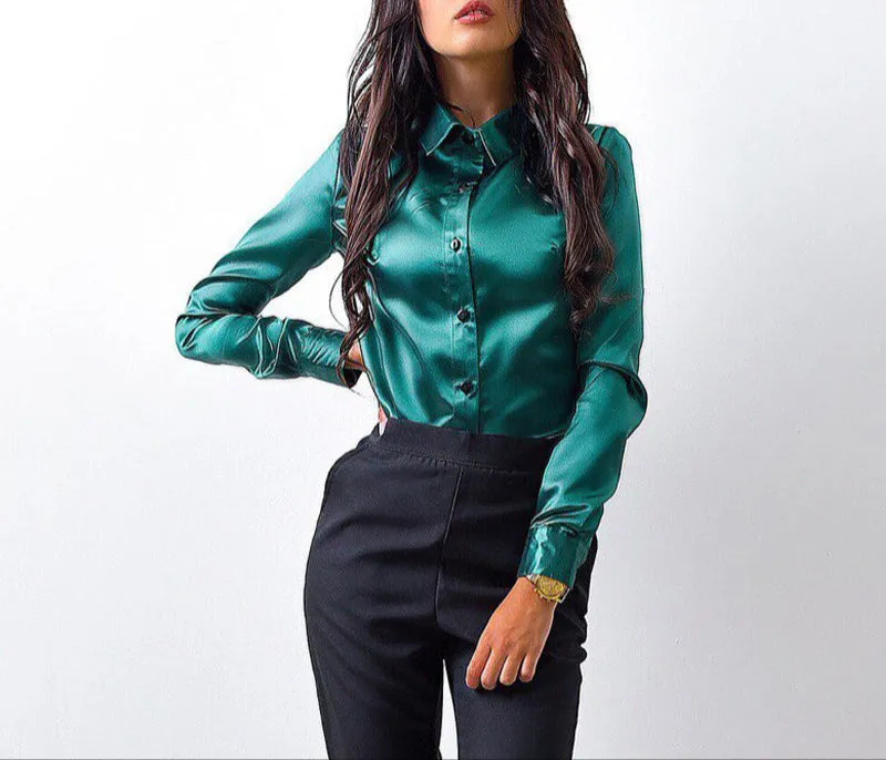 Fashion Long Sleeved Lapel Button Shirt