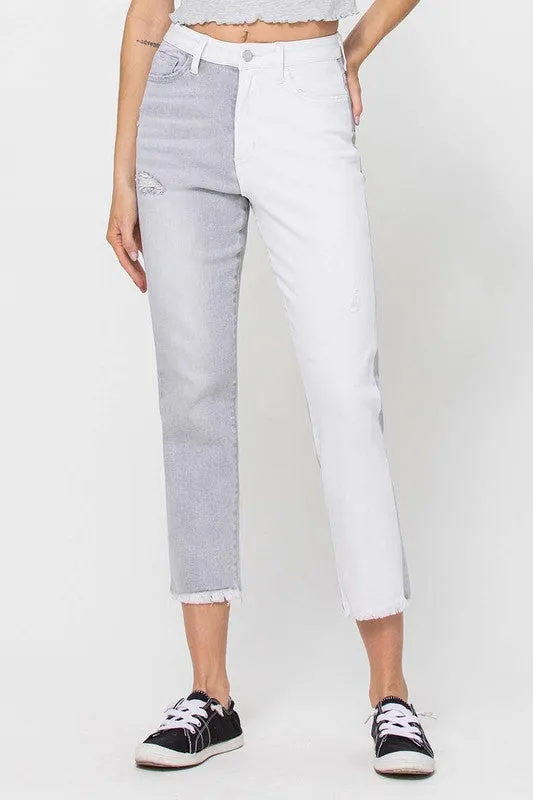 Invincible Super High Stretch Colorblock Jeans by Flying Monkey