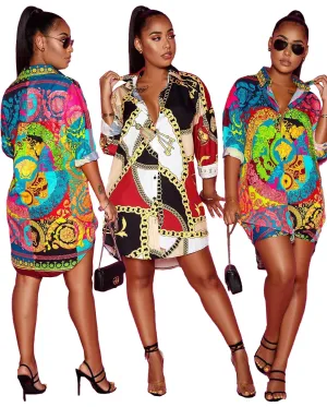 LQ5085 Western Style Ladies Fancy Chian Pattern Fashion Cutting Blouse