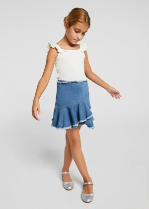 Mayoral 6950 094 - Denim Ruffle Skirt