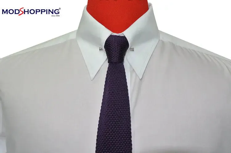 Men's Pin Collar Shirt | White Pin Collar Shirt