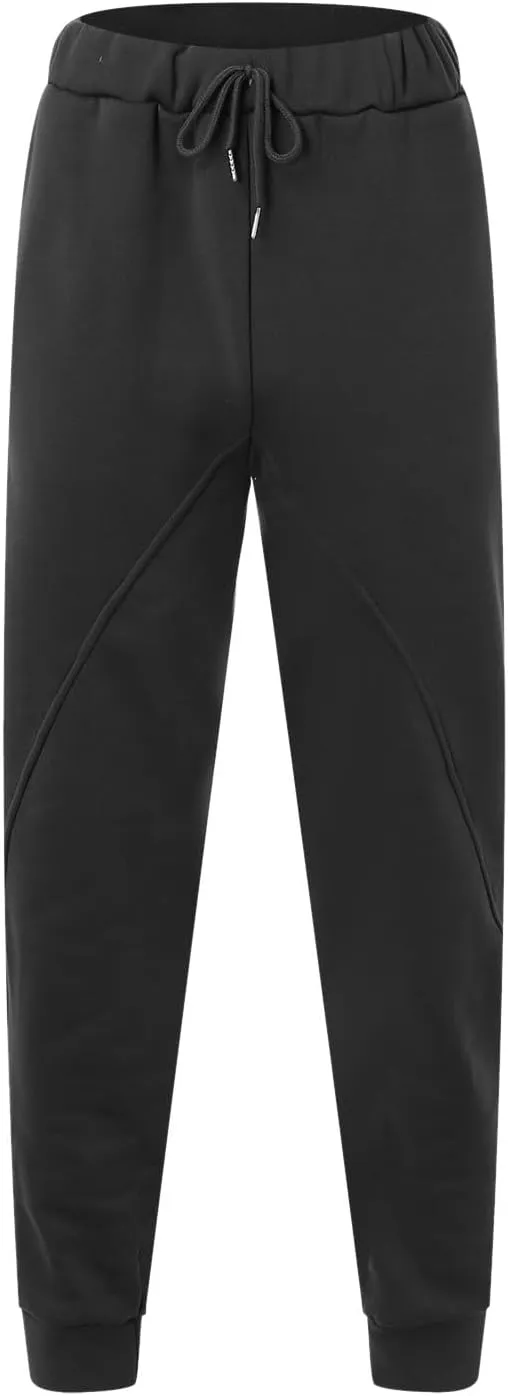 Mens Sweatpants with Pockets Big and Tall Athletic Drawstring Cargo Pants Hiking Outdoor Twill Track Jogging Sweatpants