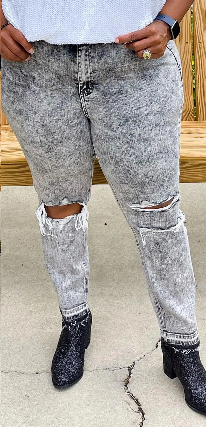 Moonlight Distressed Plus w/Released Hem