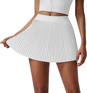 Pleated Tennis Skirts for Women High Waisted Athletic Skorts with Pockets Tummy Control Golf Skirt Flowy Skort 2025