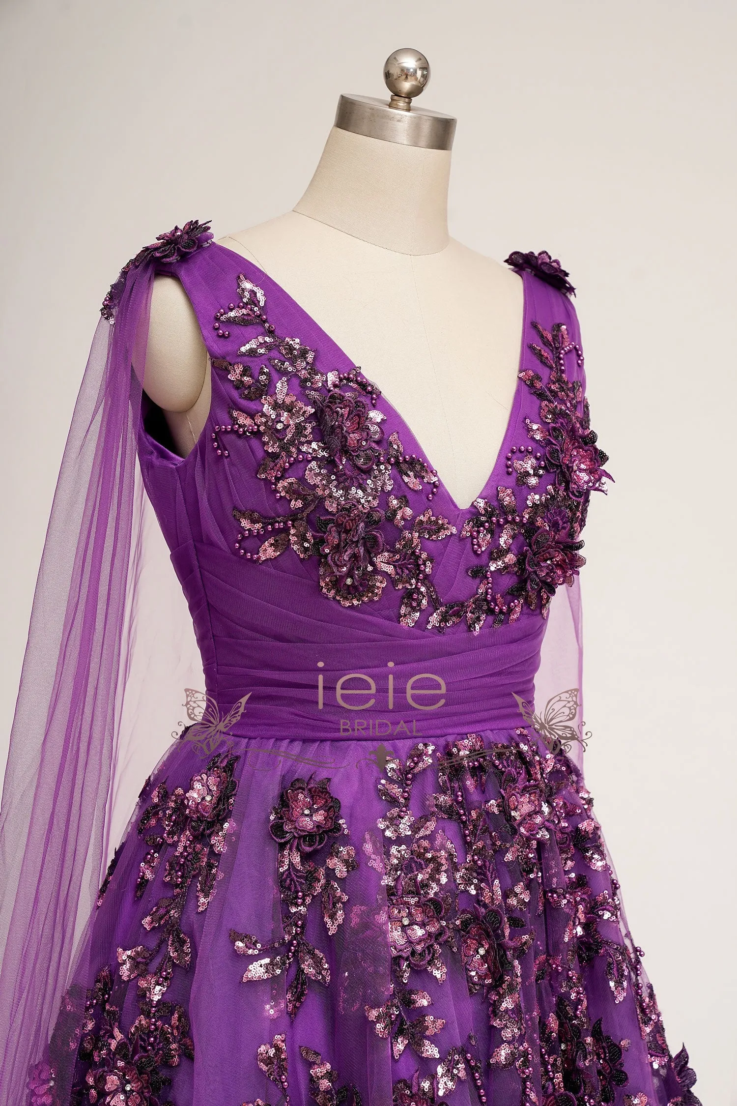 Ready to Wear Purple Grecian Lace Wedding Dress ARETHA