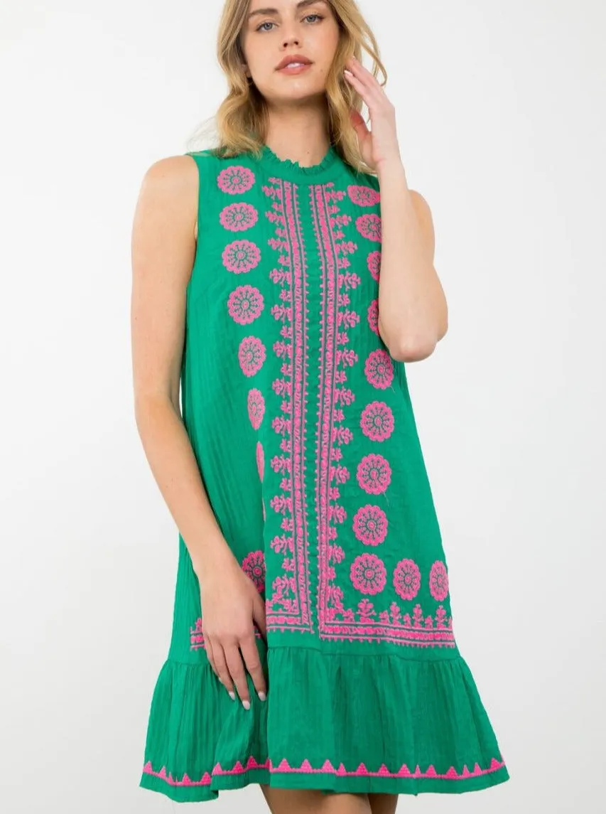 Sleeveless Embroidered Dress [GN-JH2010-7]