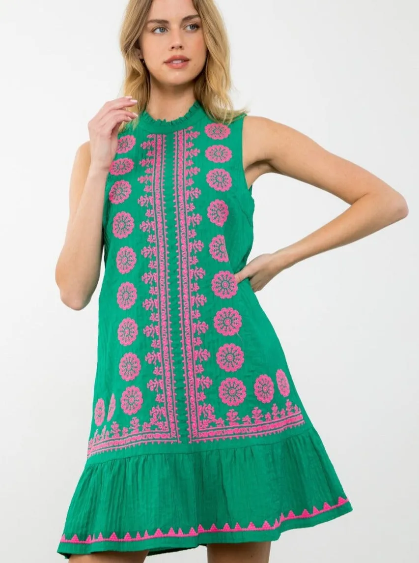 Sleeveless Embroidered Dress [GN-JH2010-7]