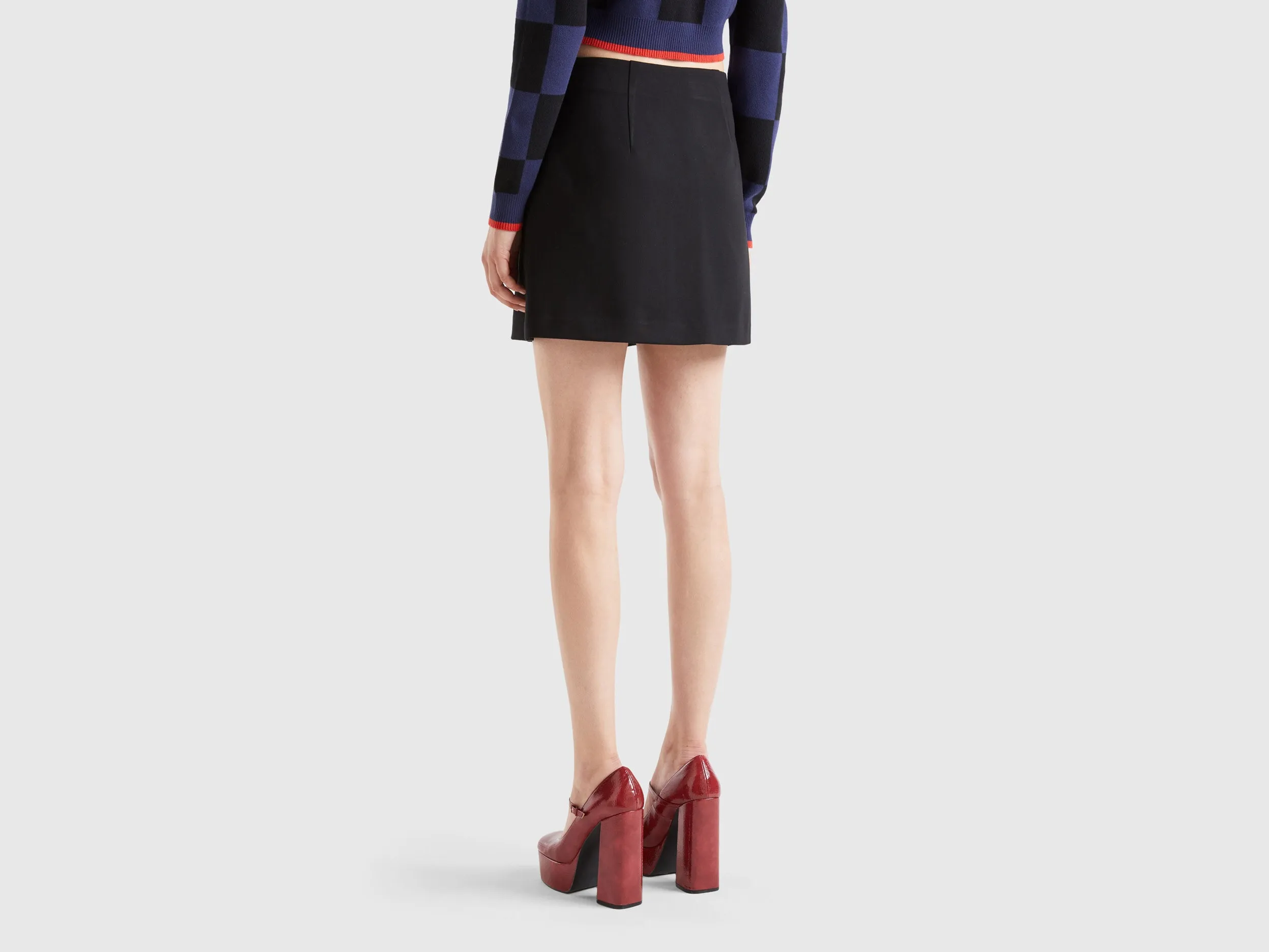 Solid A-Line Mini Skirt