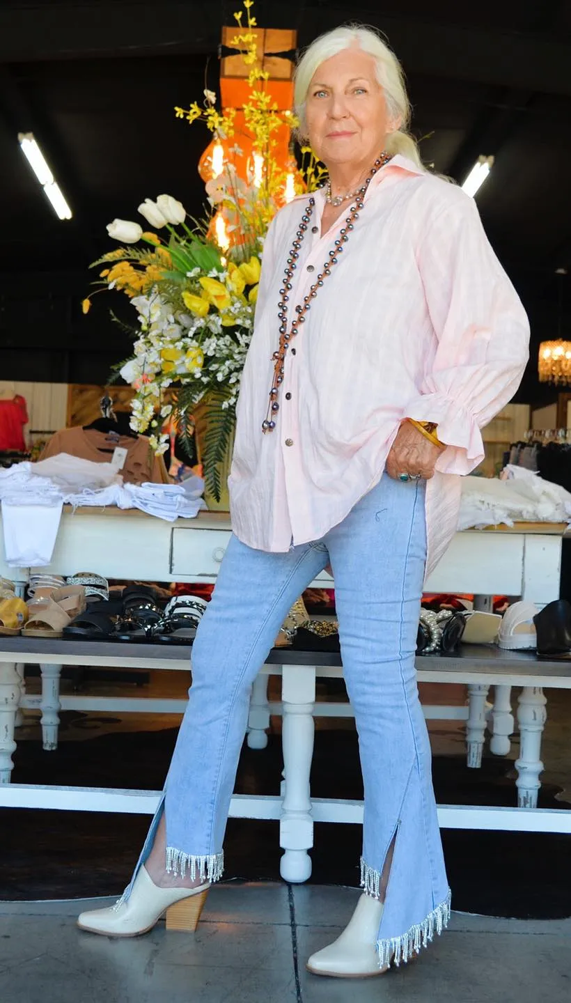 Supercute Rhinestone Fringe Jeans By Blue B