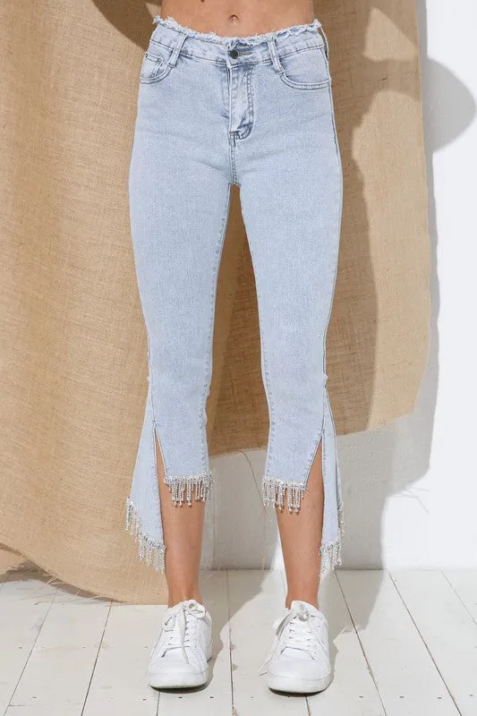Supercute Rhinestone Fringe Jeans By Blue B