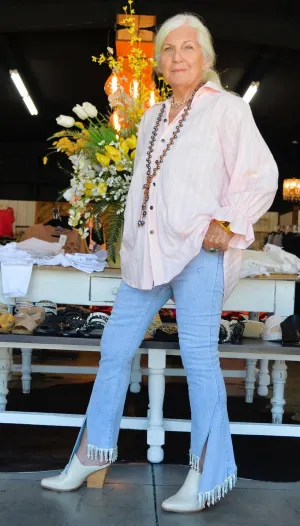 Supercute Rhinestone Fringe Jeans By Blue B