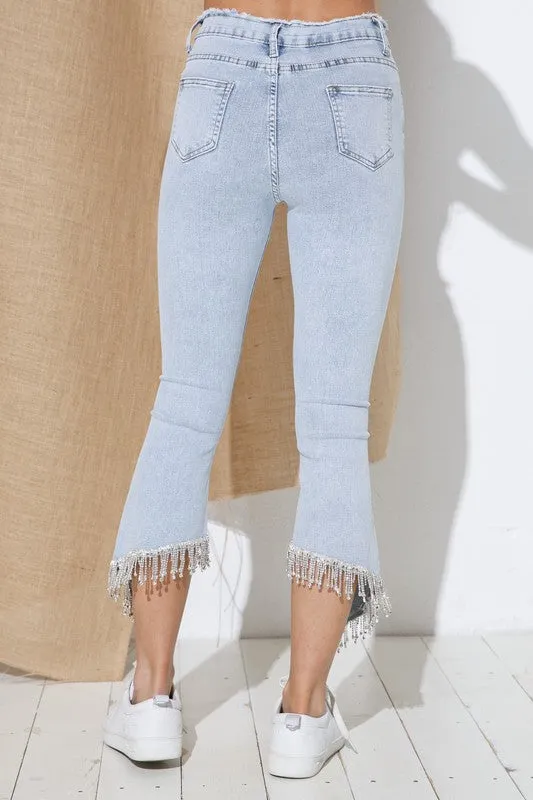 Supercute Rhinestone Fringe Jeans By Blue B