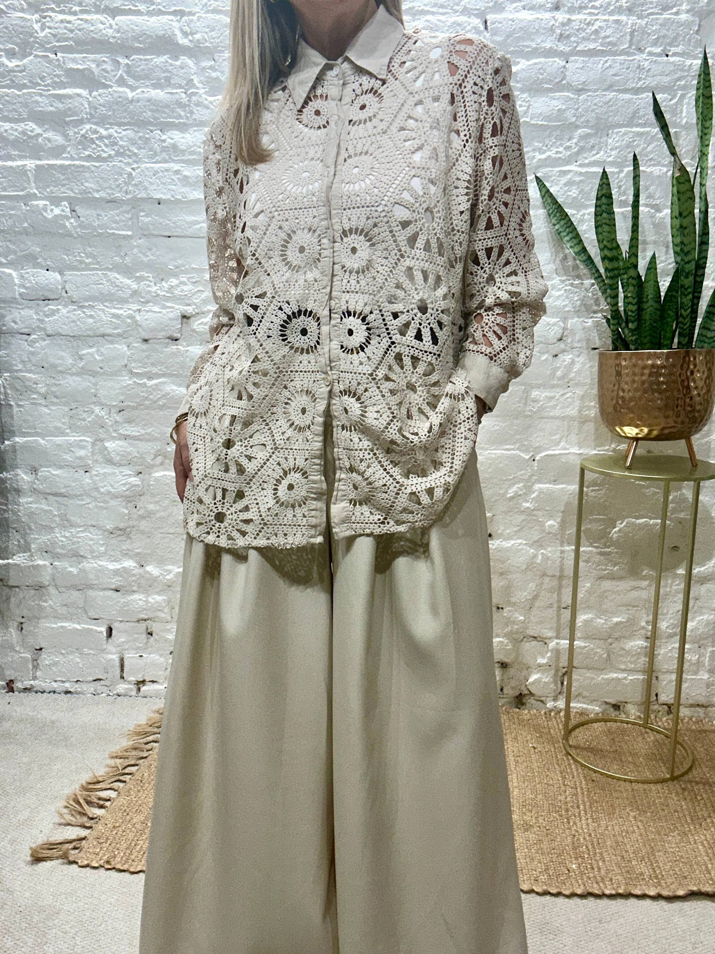 The Au Natural Complete Crochet Button Through Shirt With Collars no 5